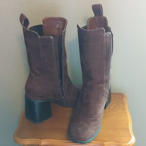 Brown Suede Ankle Boots